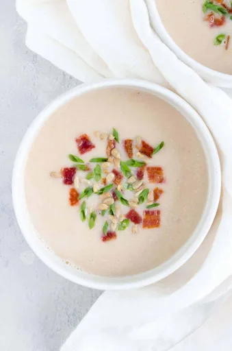 Roasted Garlic, Bacon, White Bean Soup
