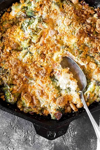 Cheesy Keto Broccoli Casserole with Bacon