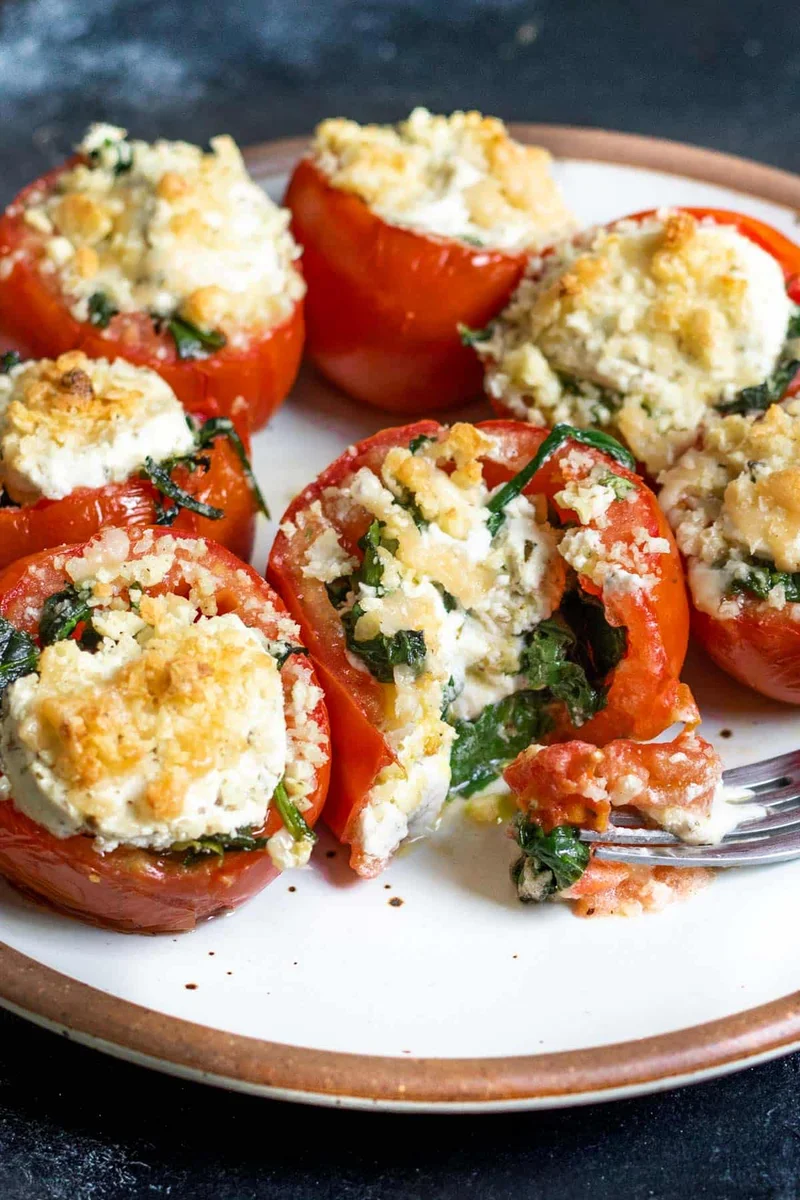 Three Cheese Baked Tomatoes