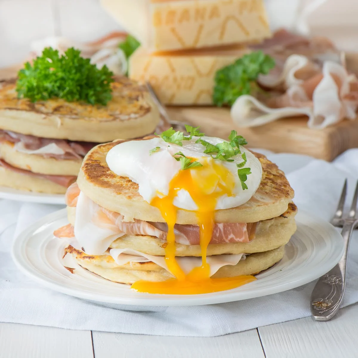 Grana Padano & Potato Pancakes with Prosciutto di San Daniele