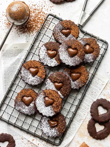Chocolate Linzer Cookies