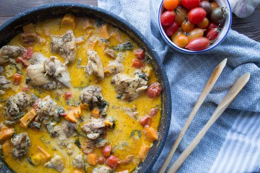 Hauts de cuisse aux épinards et patates douces &raquo; Cinq Fourchettes