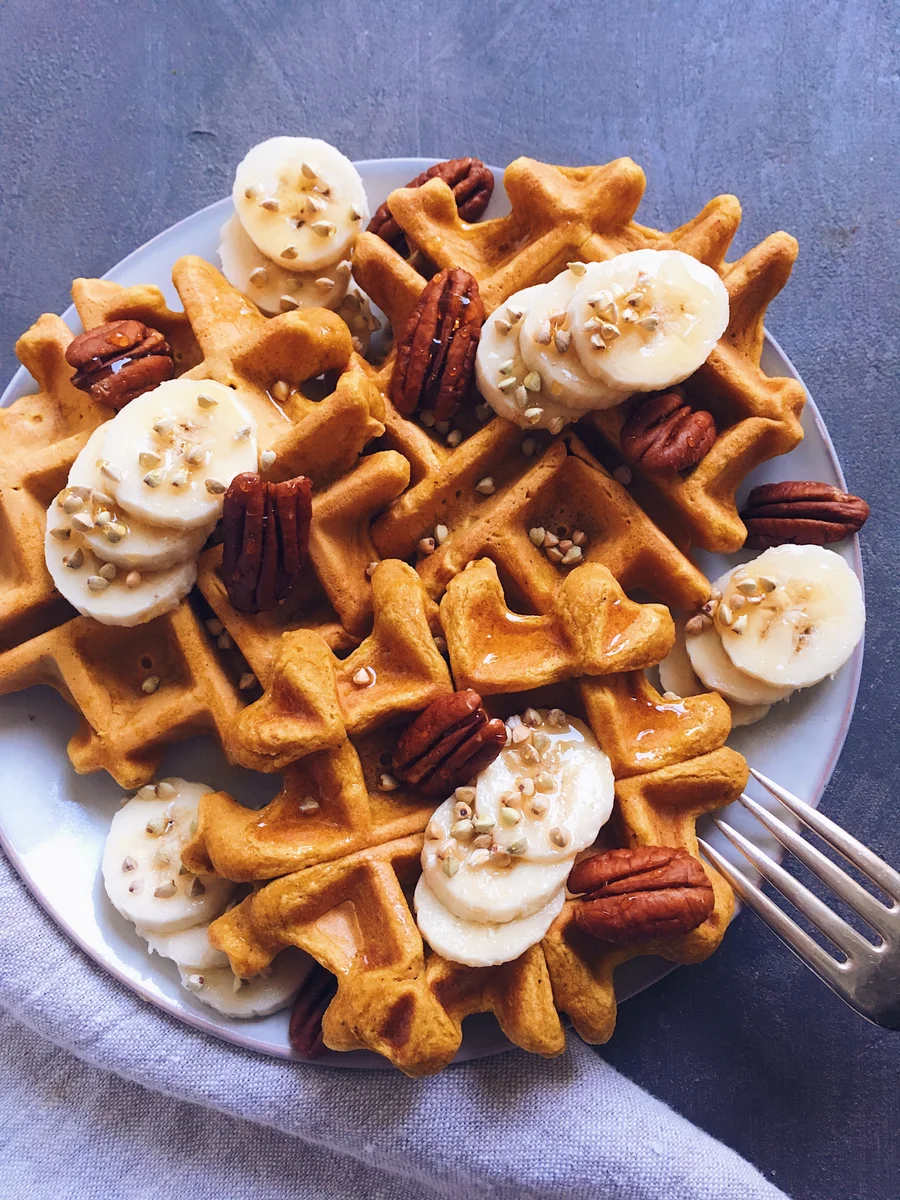 Gaufres au potiron et à la cannelle