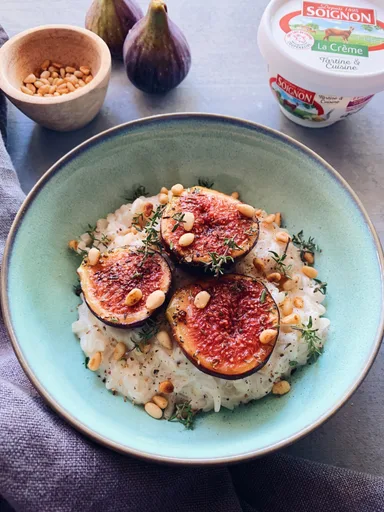 Risotto con crema de queso de cabra
