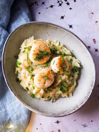 Risotto cremoso de vieiras