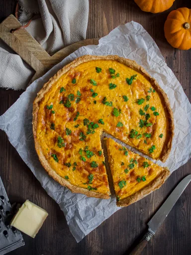 Quiche de calabaza Hokkaido y queso Beaufort