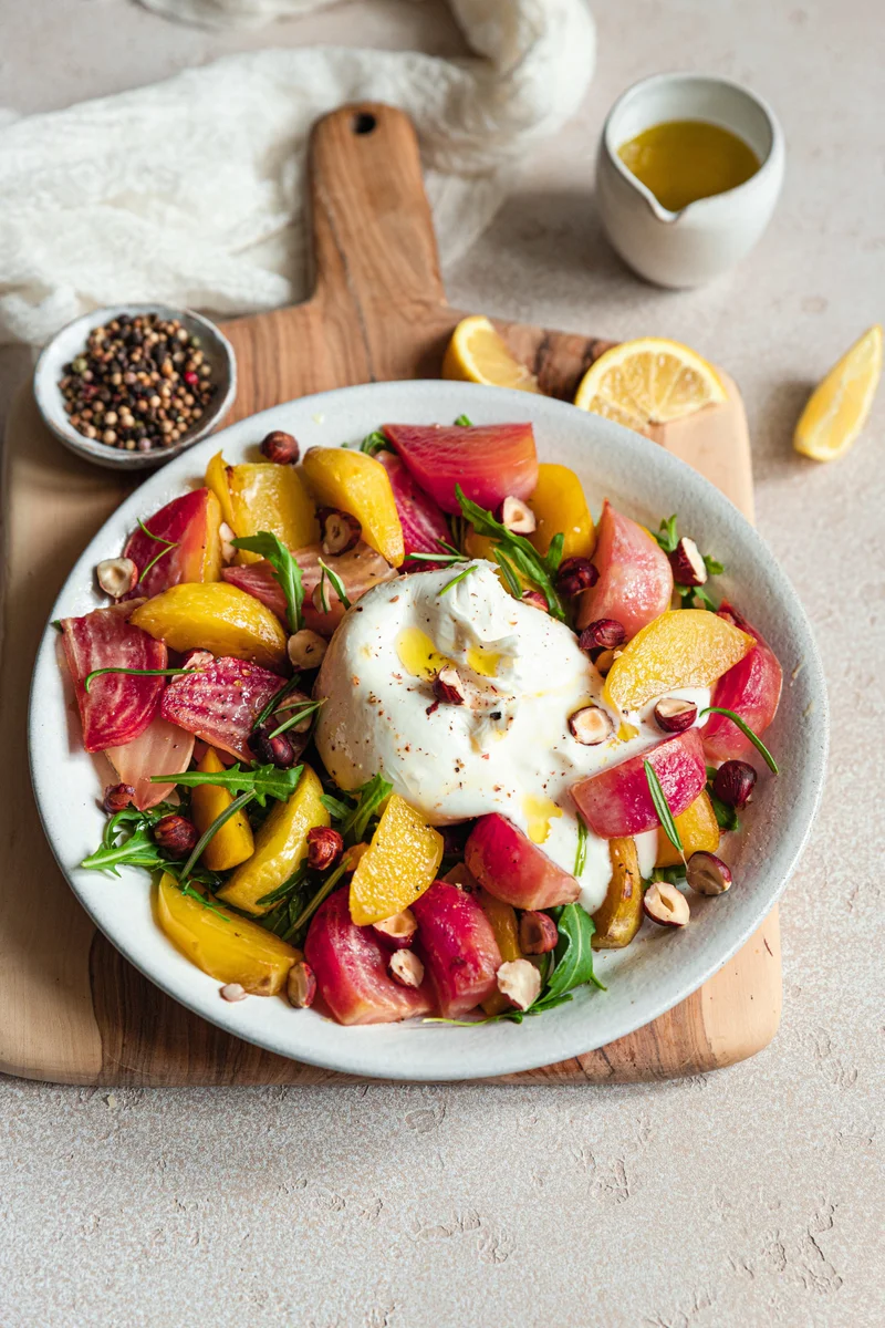 Betteraves rôties et burrata