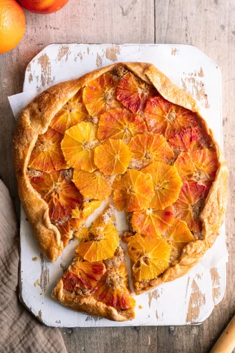 Tarte rustique aux oranges sanguines