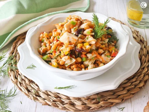 Ensalada de lentejas y atún