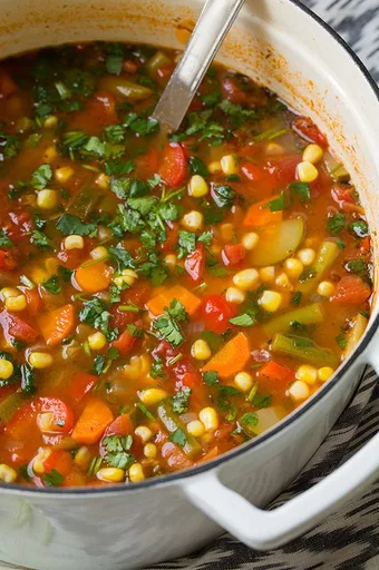 Sopa de verduras mexicana