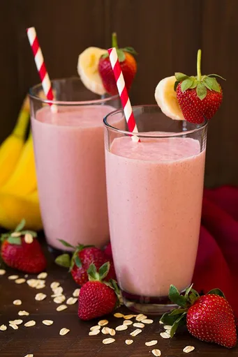 Batido de Fresa, Plátano y Avena