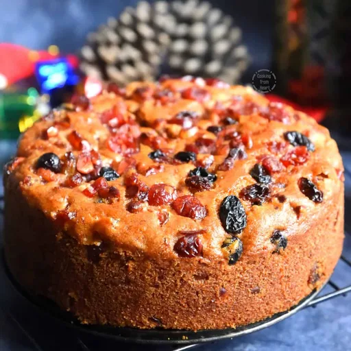 Eggless Rum Fruit Cake | Eggless Christmas Fruit Cake with Rum