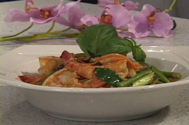 Spicy Thai Pasta w/Shrimp