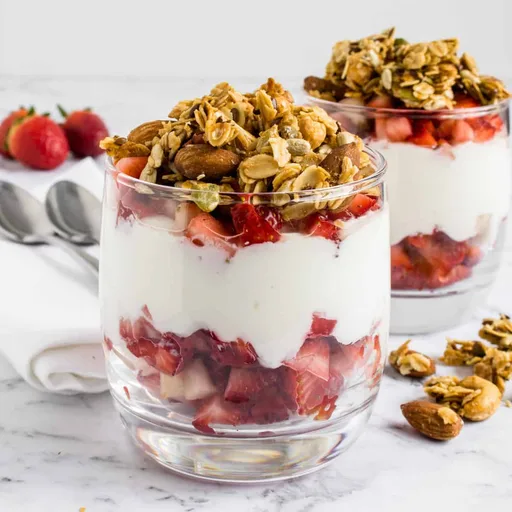 Parfait saludable de fresa