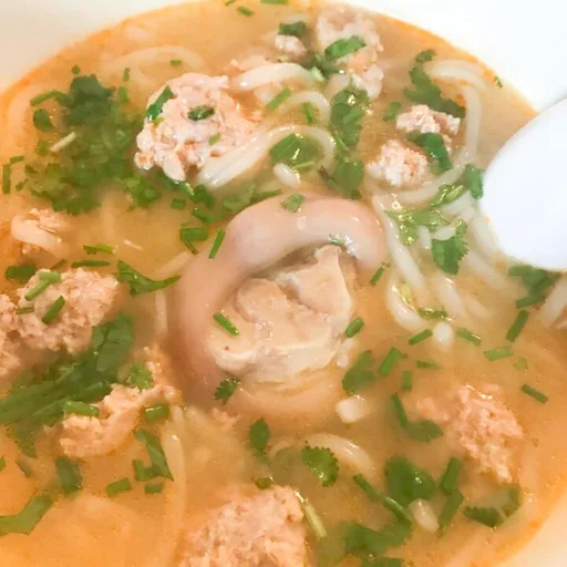 Vietnamese Banh Canh Gio Heo - Thick Noodle Soup with Pork Hocks