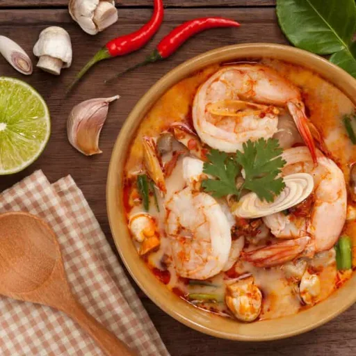 Authentic Thai Tom Yum Goong Soup