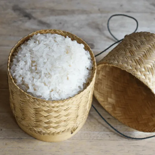 Arroz glutinoso en microondas