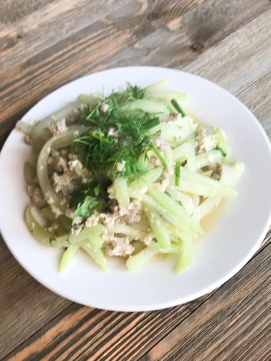 Authentic Vietnamese Chayote and Pork Stir Fry