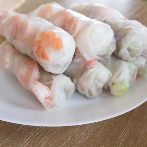 Rollitos de Verano Vietnamitas con Carne Picada de Cerdo y Gambas