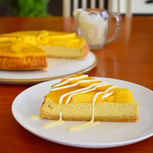 Tarta de queso y mango al horno