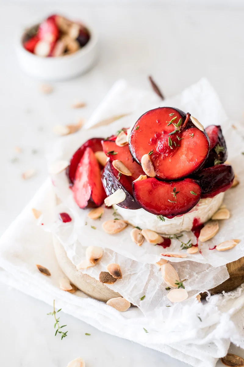 Brie with Baked Plums