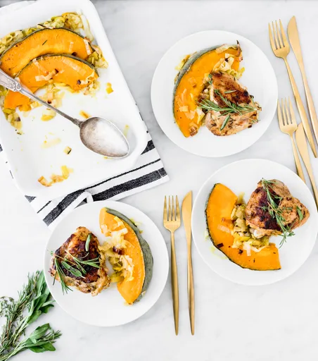 Herb chicken with pumpkin