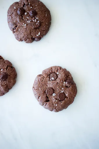 Double Chocolate Cookies with Sea Salt