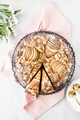 Olive Oil Cake with Pears