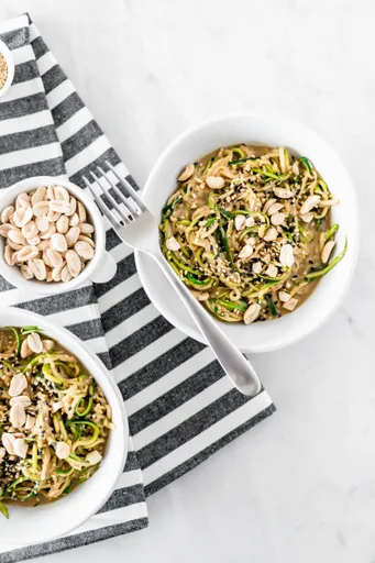 Zoodles with thai-inspired sauce