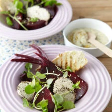 Beetroot, Goat’s Cheese & Watercress Salad with a Sweet Mustard Dressing