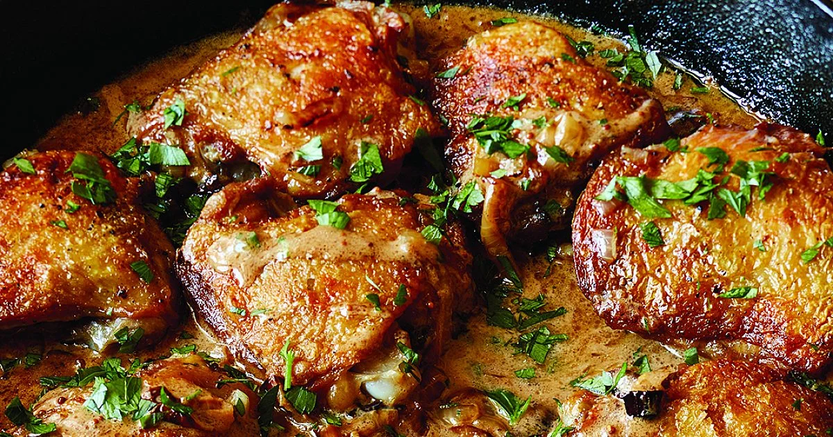 Chicken Thighs with Creamy Mustard Sauce | Recipes