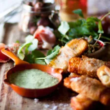 Crispy Haloumi Wrapped in Prosciutto and Phyllo Pastry