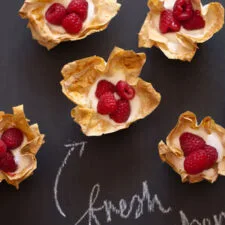 Raspberry and Vanilla Phyllo Baskets