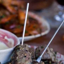 Rosemary & Garlic Beef Cubes Served with Béarnaise Sauce