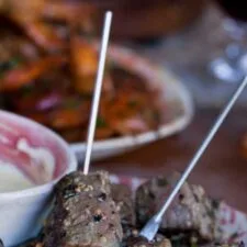 Rosemary & Garlic Beef Cubes Served with Béarnaise Sauce