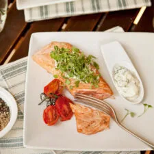 Summer Pan-fried Salmon with Dill Yoghurt