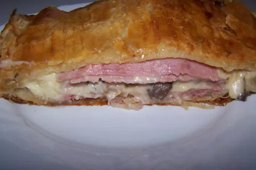 Feuilleté aux champignons et jambon