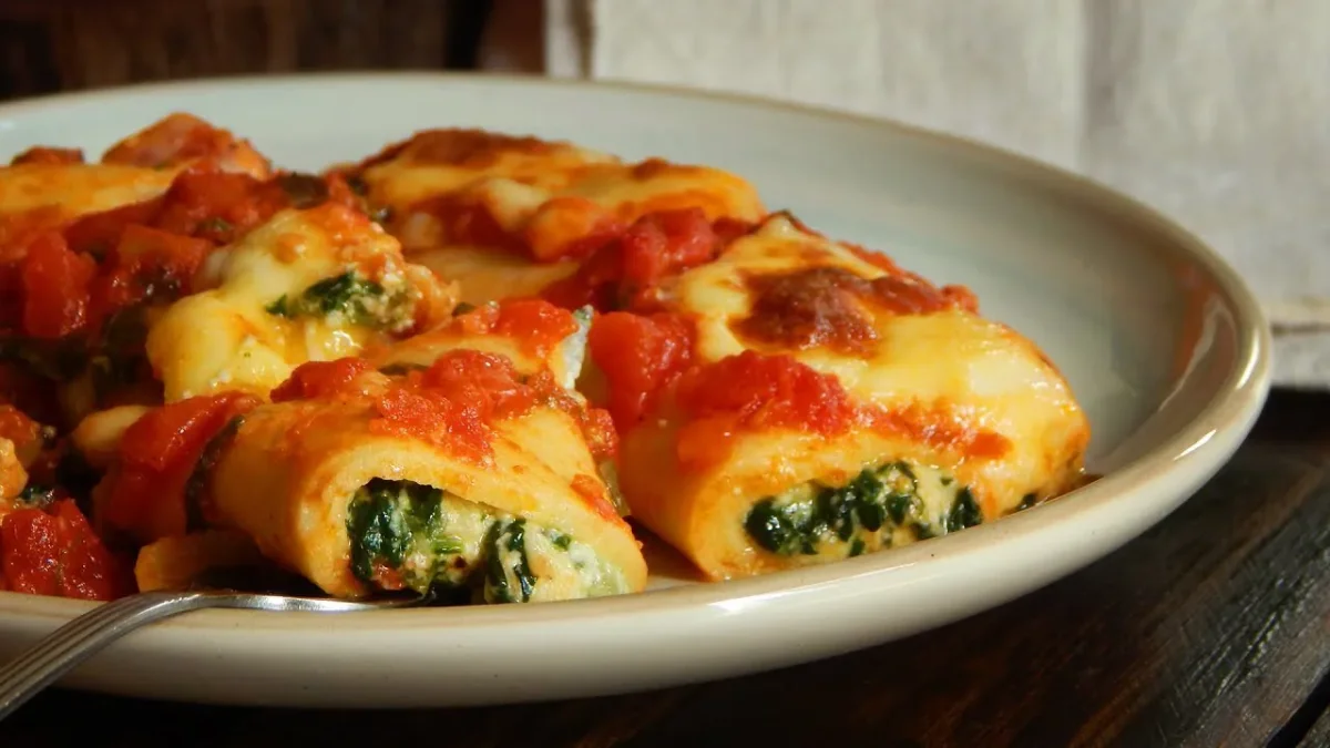 Canelones de Verdura rellenos con Espinaca y Queso