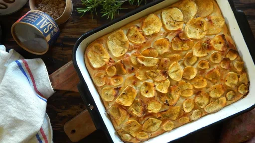 Focaccia con Batata, Miel y Romero