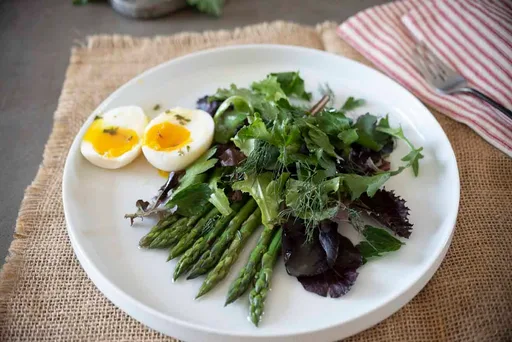 Asparagus Herb Salad with Soft Boiled Egg