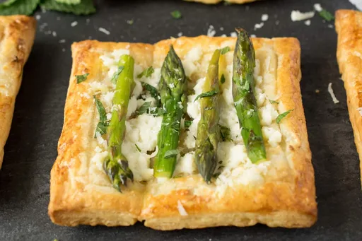 Asparagus Ricotta Mint Tarts