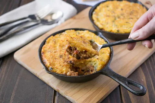 Chili Polenta Skillet Pies