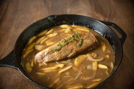 Pork Tenderloin with Apple and Ale Gravy