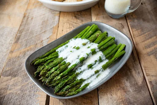 Roasted Asparagus with Lemon Ricotta Sauce