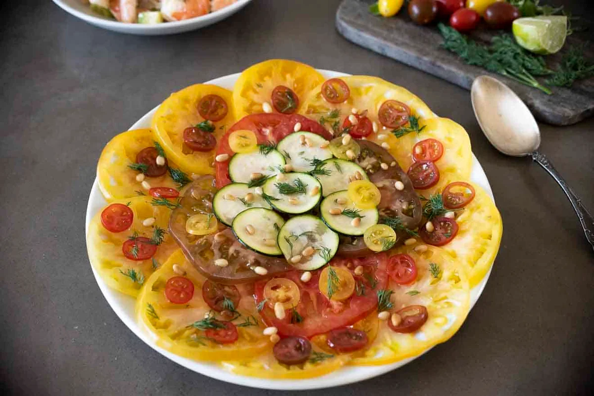 Tomato and Zucchini Carpaccio