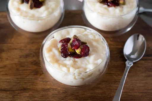 Arroz con leche y chocolate blanco