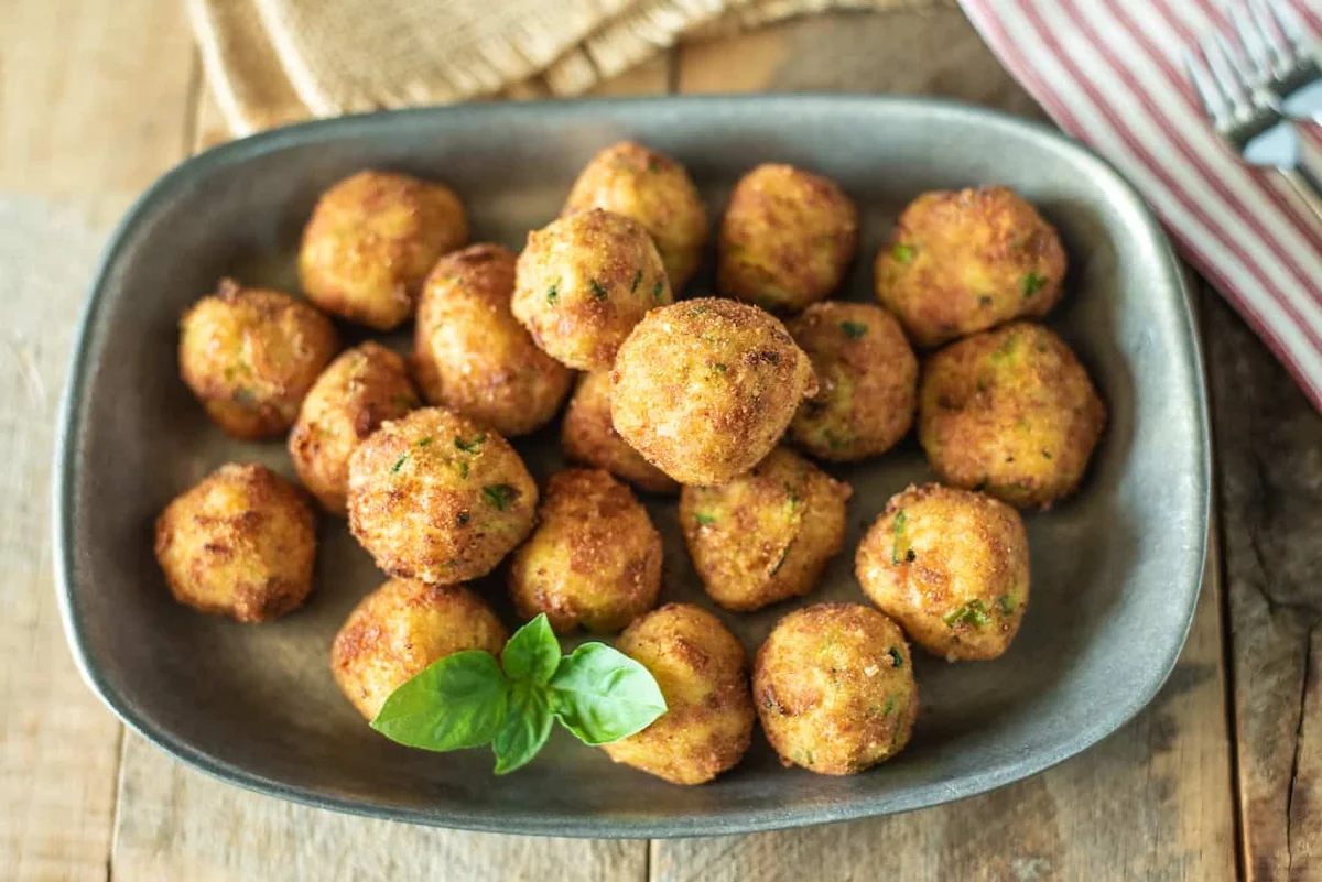 Zucchini and Mortadella Polpette Italian Meat Croquettes