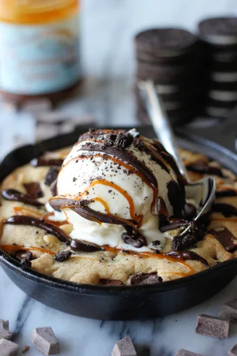 Brown Butter Chocolate Chip Cookie Skillet ("Pizookie")