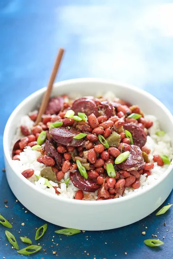 Alubias rojas con arroz en Instant Pot