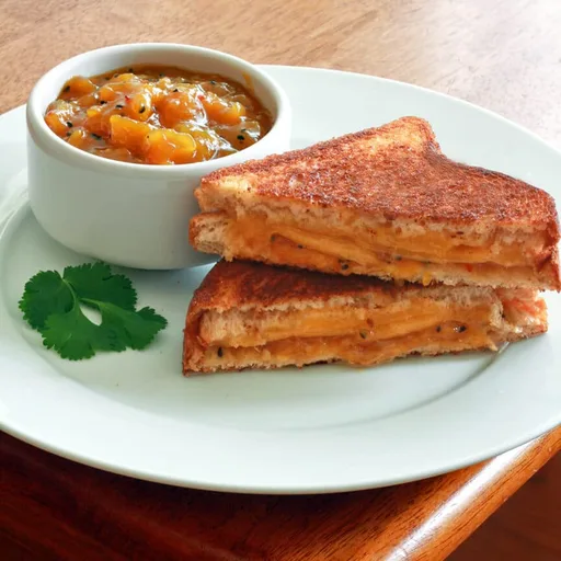 Sándwiches de queso fundido y chutney de mango
